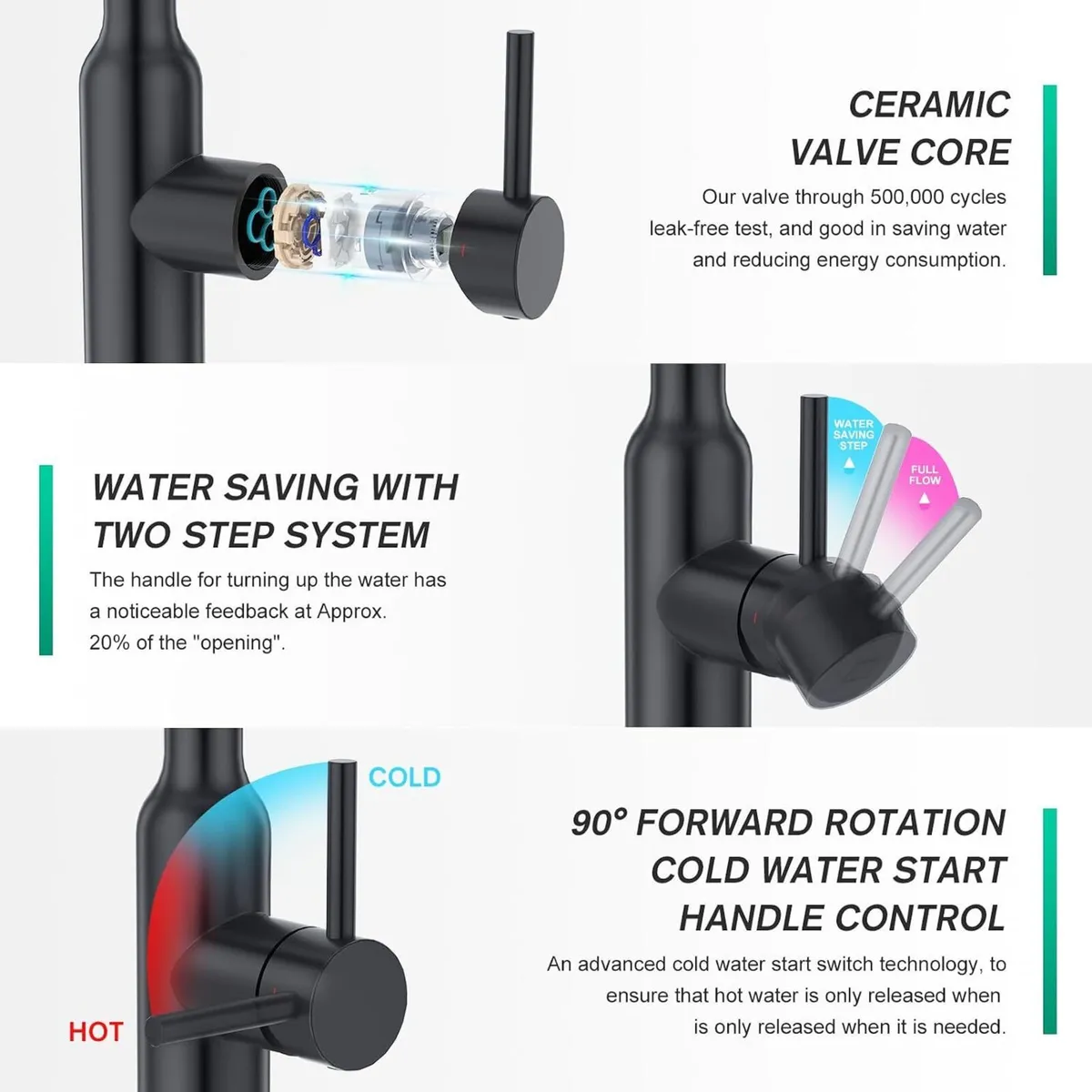 Modern Kitchen Sink Mixer Tap with Pull Out - Image 4