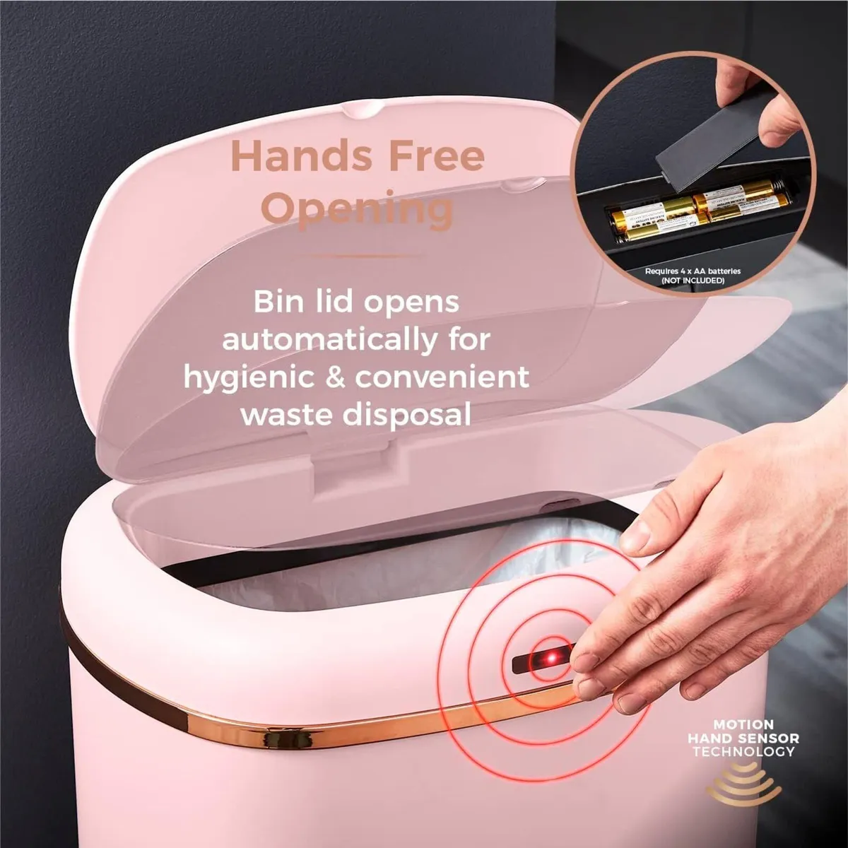 T838010pnk Cavaletto Square Sensor Bin 58L - Image 4