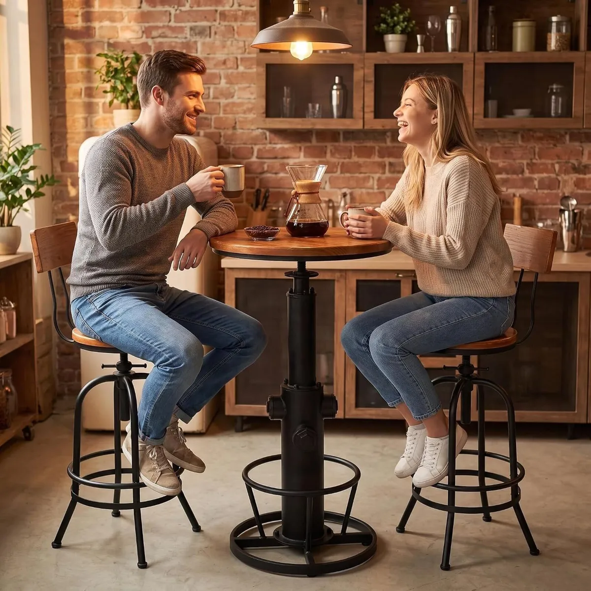 Vintage Bistro Table Height Adjustable - Image 2