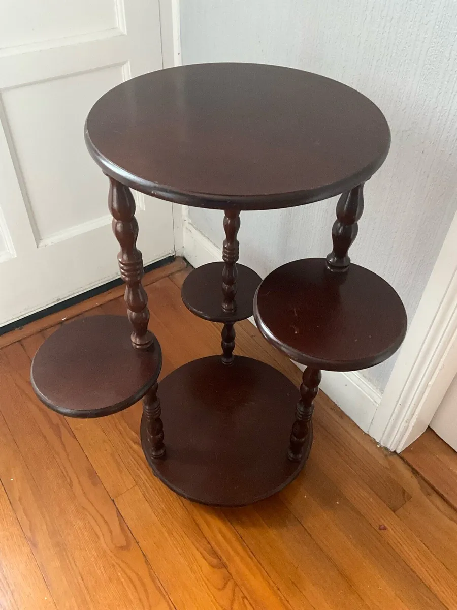 Vintage Tiered Mahogany Plantstand - Image 2