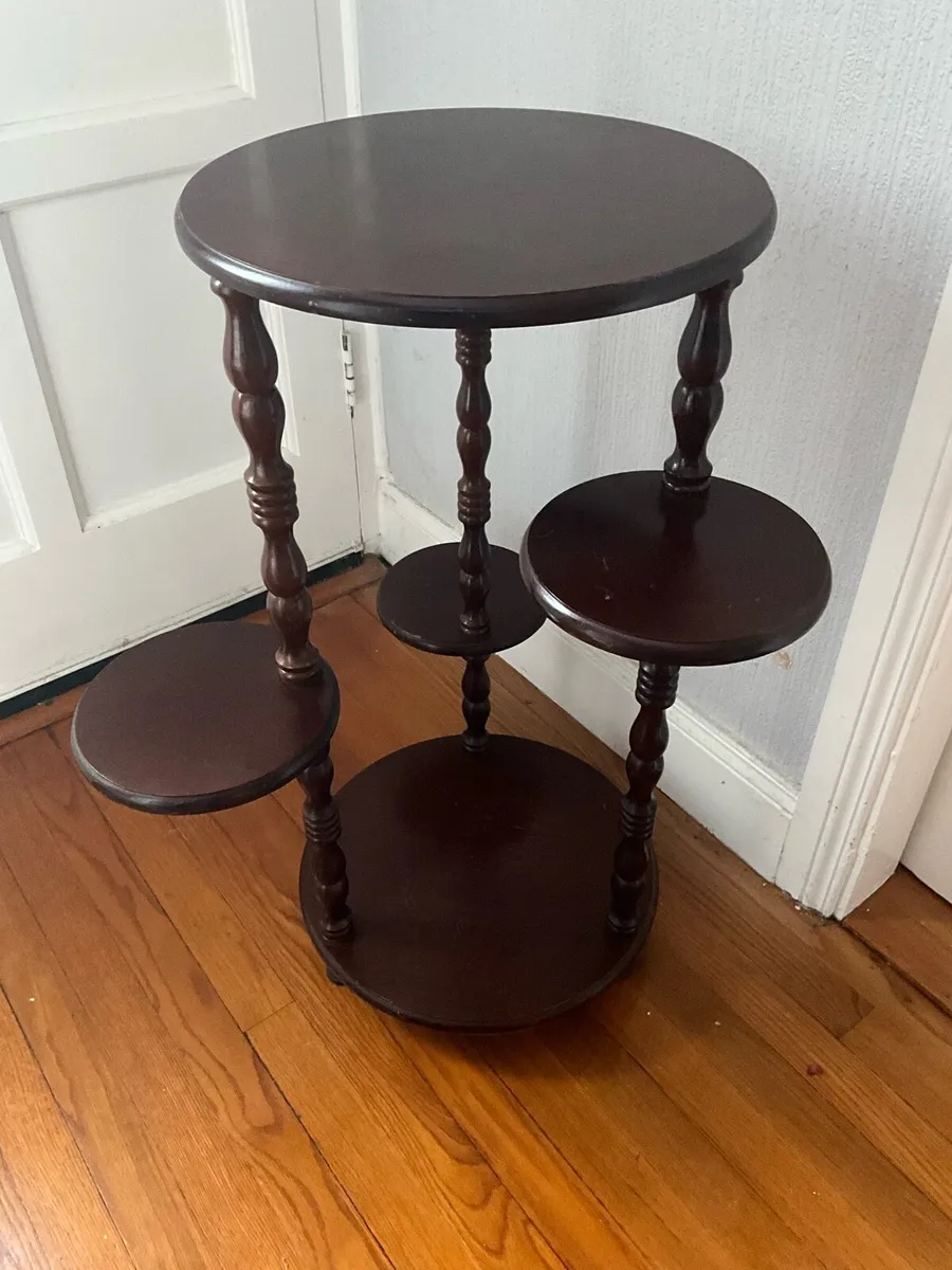 Vintage Tiered Mahogany Plantstand - Image 3