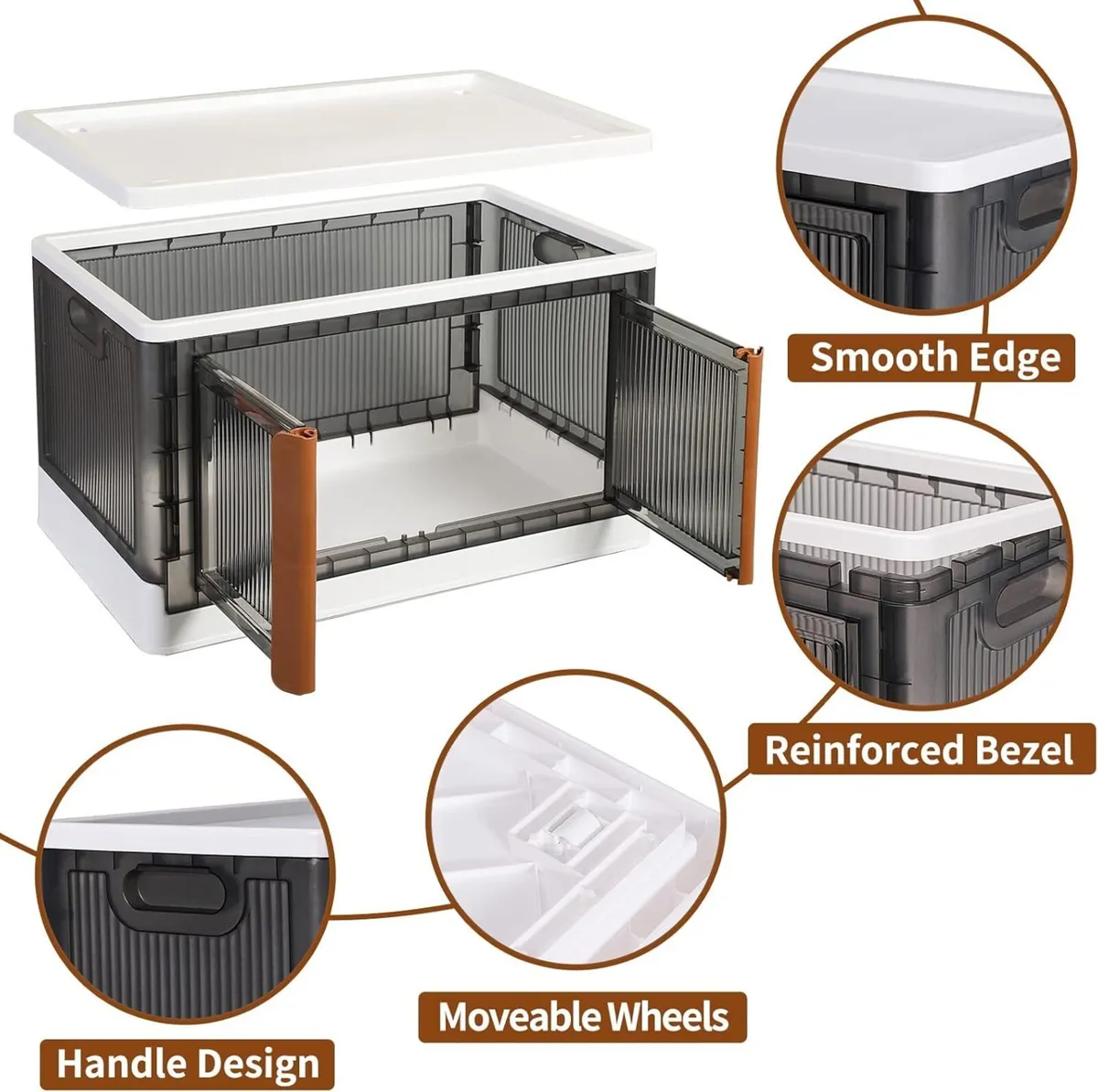 Storage Cabinet Kitchen Organiser 95L Plastic Bins - Image 2