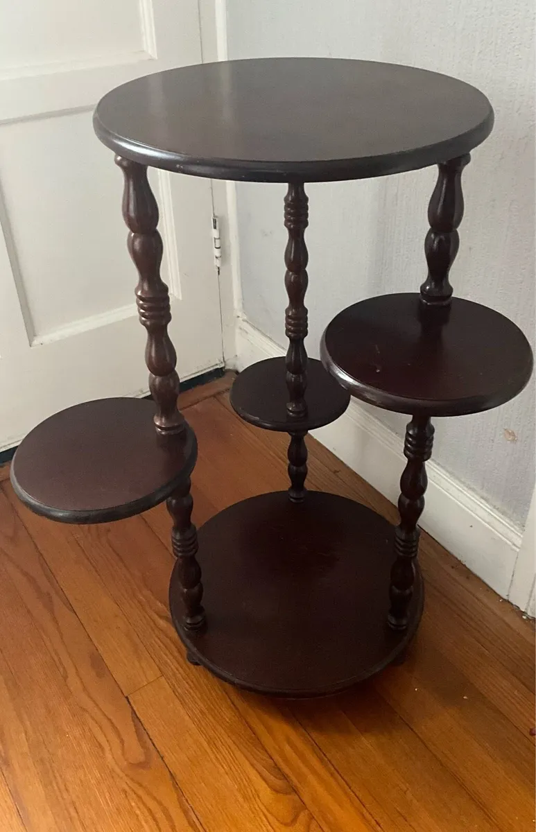Vintage Tiered Mahogany Plantstand - Image 4