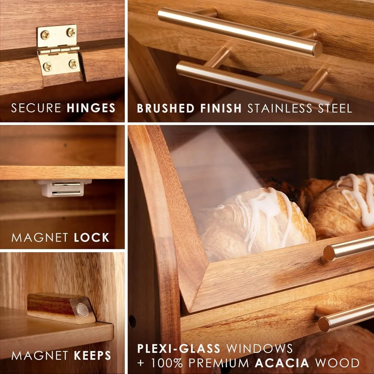 Arise Stylish Bread Bin for Kitchen Countertop - Image 3