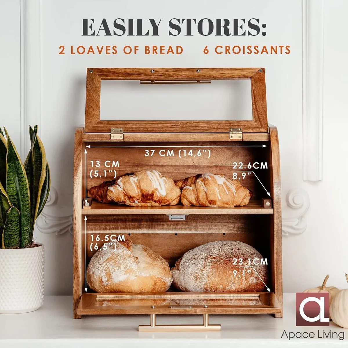 Arise Stylish Bread Bin for Kitchen Countertop - Image 4