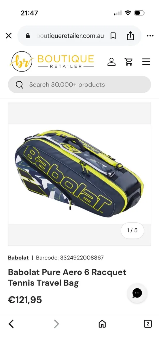 Babolat Pure Aero 6 Racquet Tennis Travel Bag - Image 1