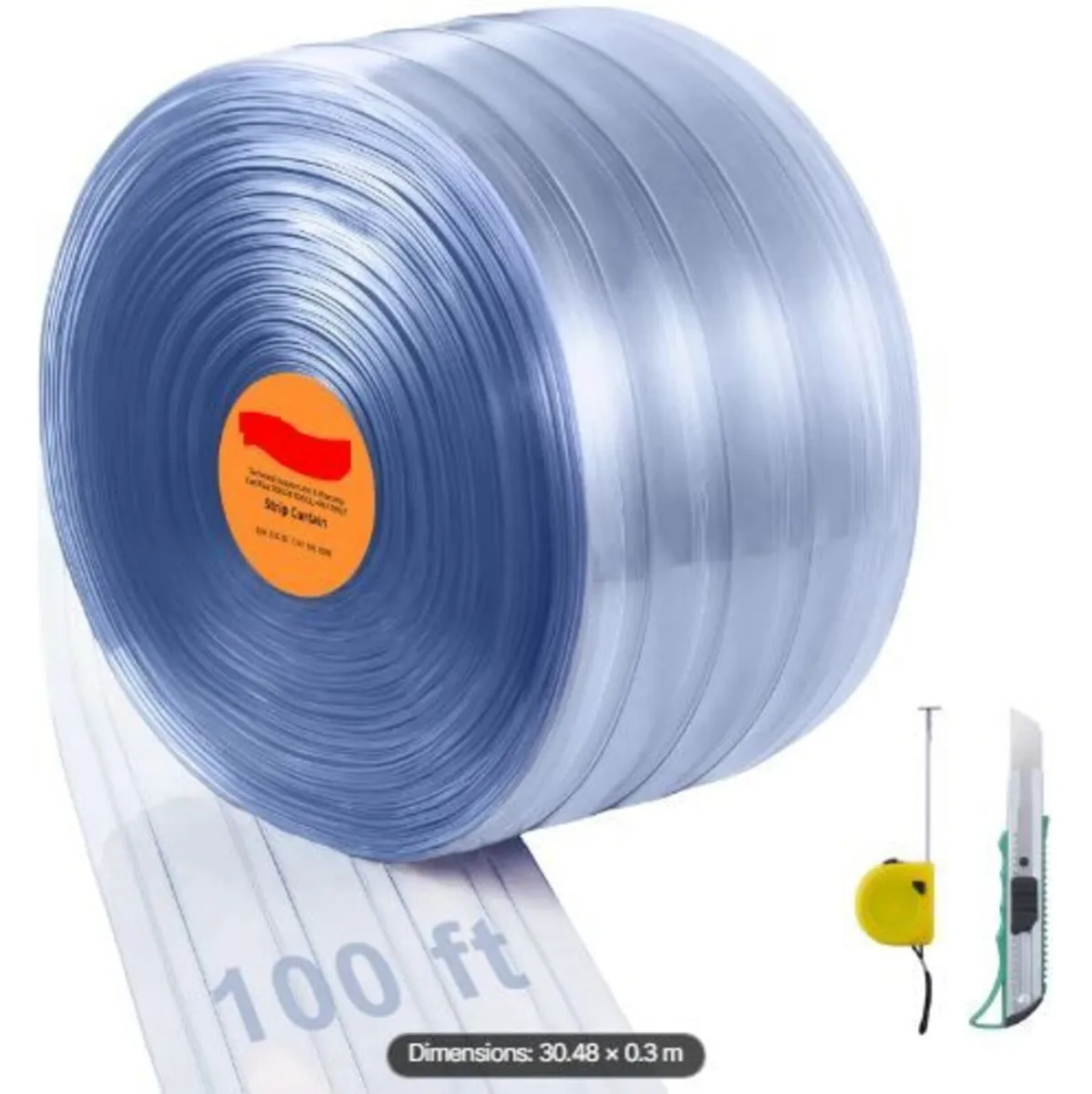 Strip Curtain, 100' Length x 12" Width x 0.12" - Image 1