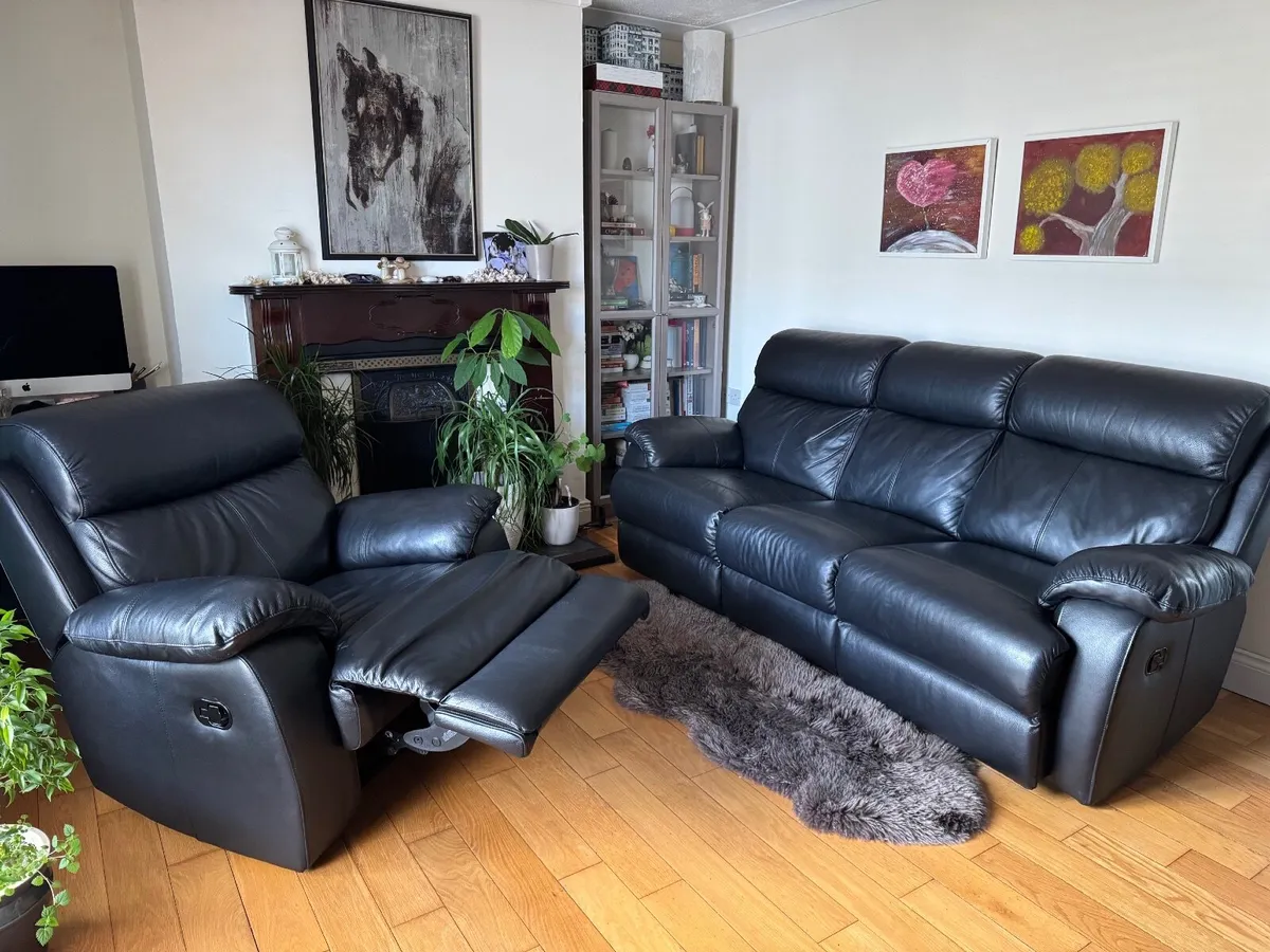 Recliner sofa 3-seater & 1-seater - Image 4