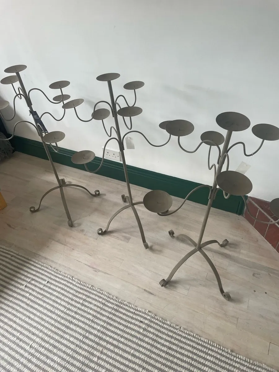 Large metal Candle holder / candelabra & vase - Image 1