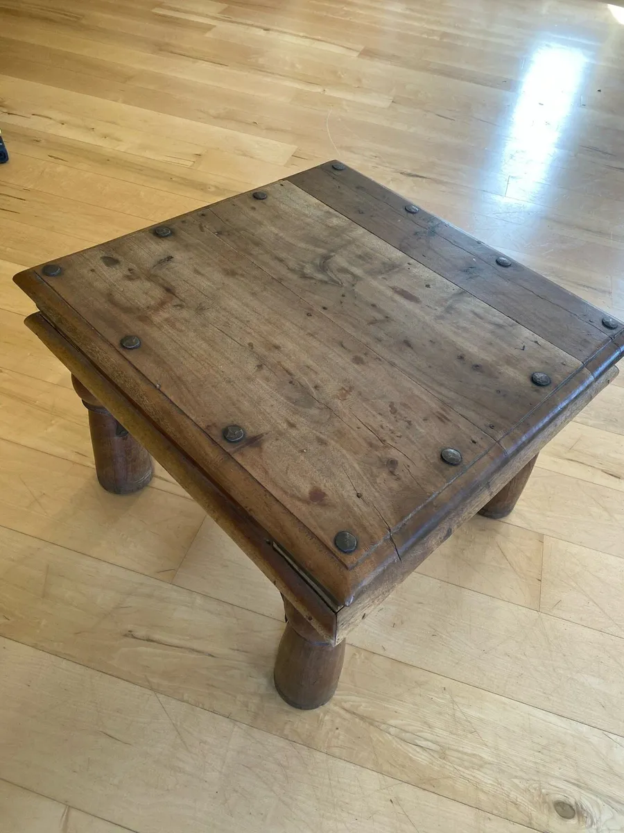 Coffee table: solid wood and metal - Image 2