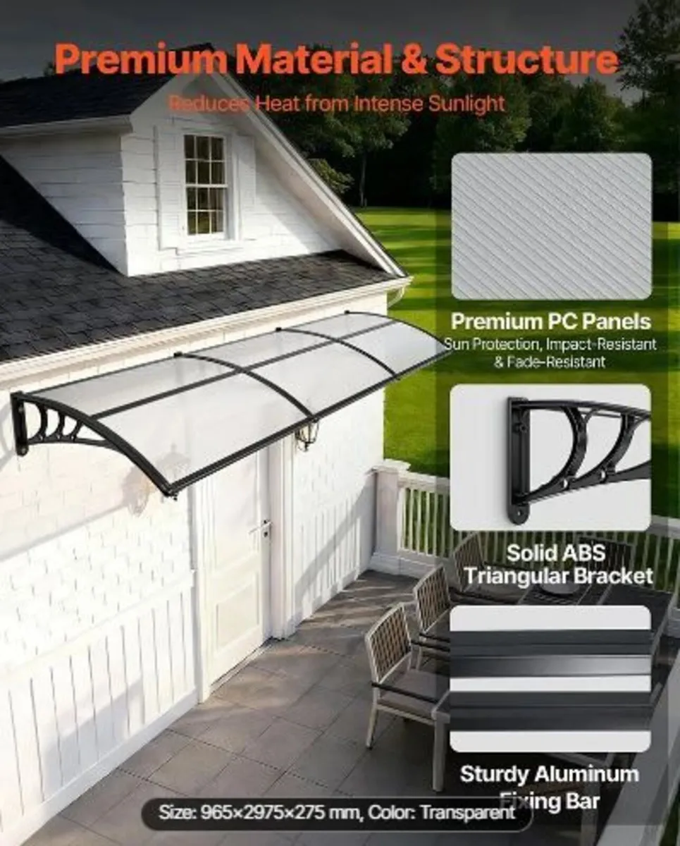 Awnings for Door Entrance, 38 x 117 in, - Image 4