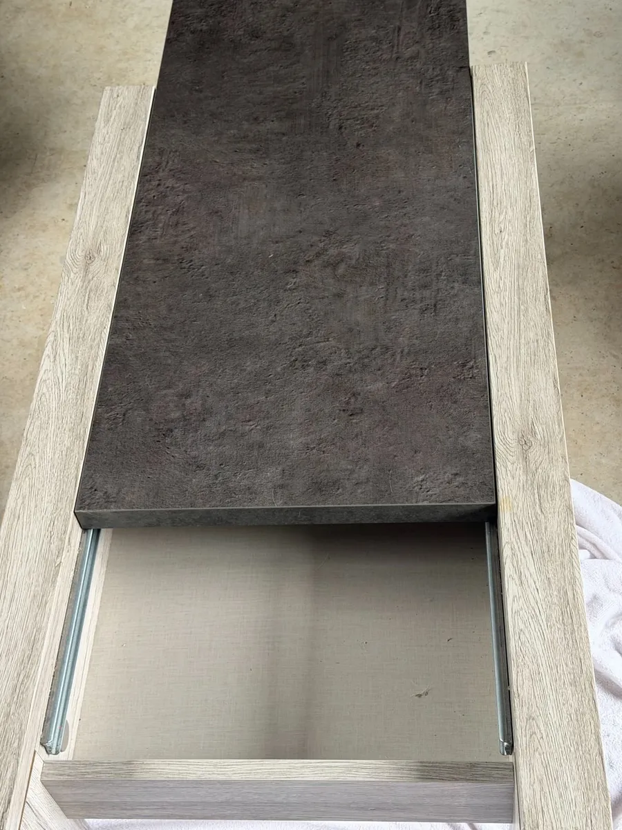 Modern Light Oak Grey Coffee Table with Storage - Image 3