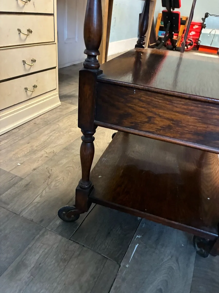 Vintage / Antique 3-Tier Drop-Leaf Tea Trolley - Image 2