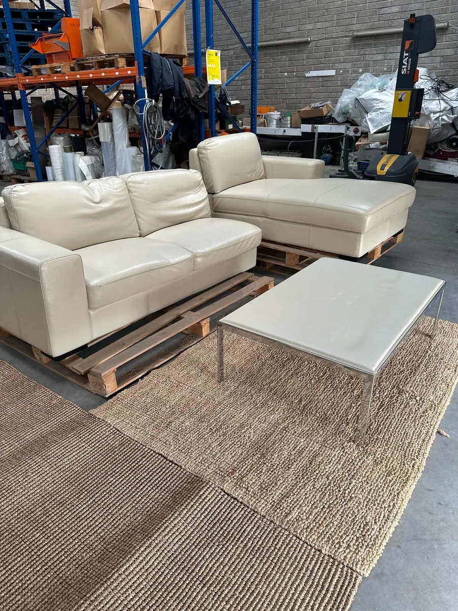 Leather Suite 2 Piece Interior Designer Supplied - Image 1
