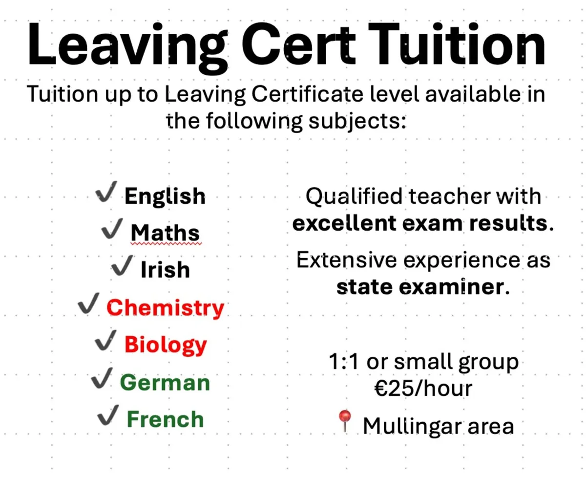 Leaving Cert Tutition
