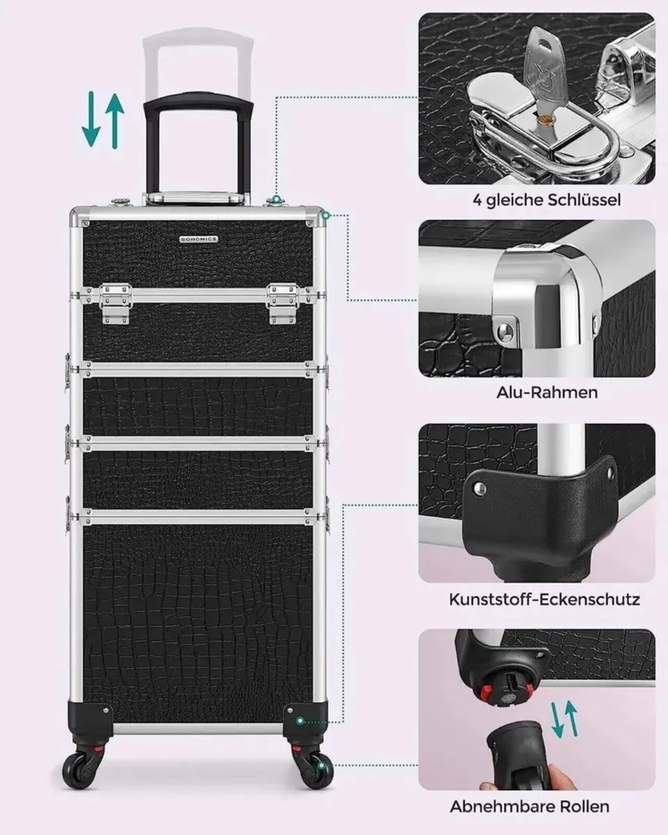 Makeup Trolley with Detachable Mini Cases - Image 1