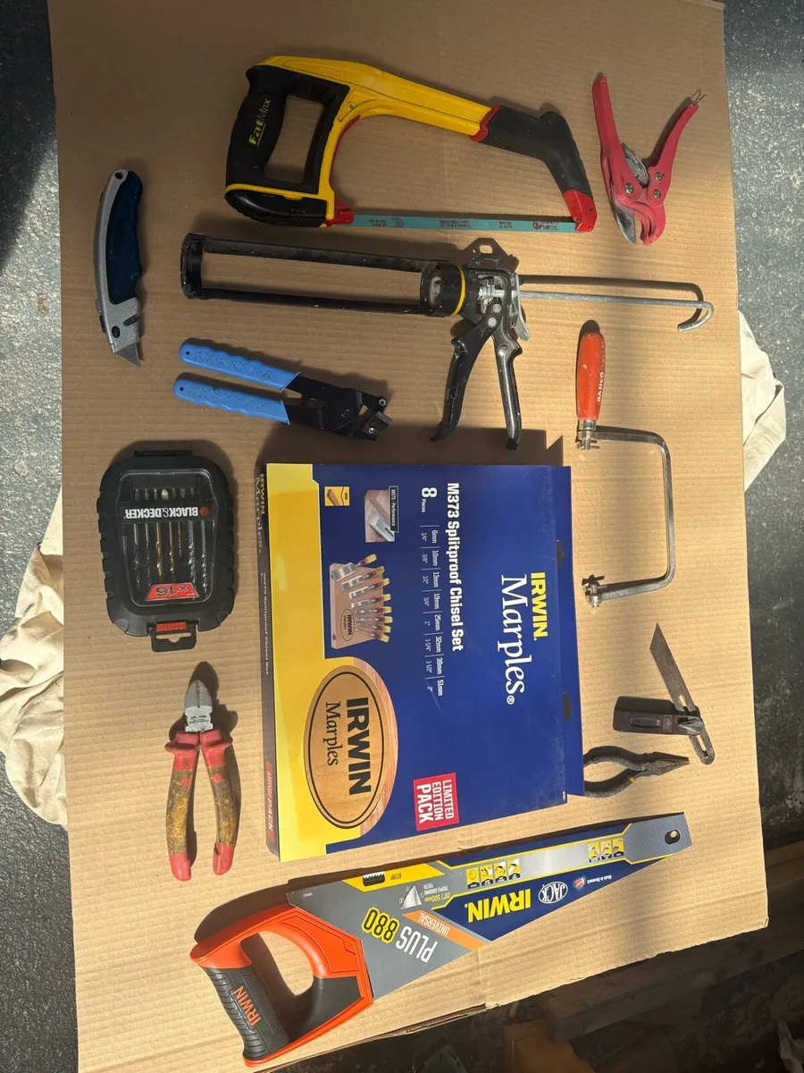 Hand tool set used . New chisels handsaw - Image 1