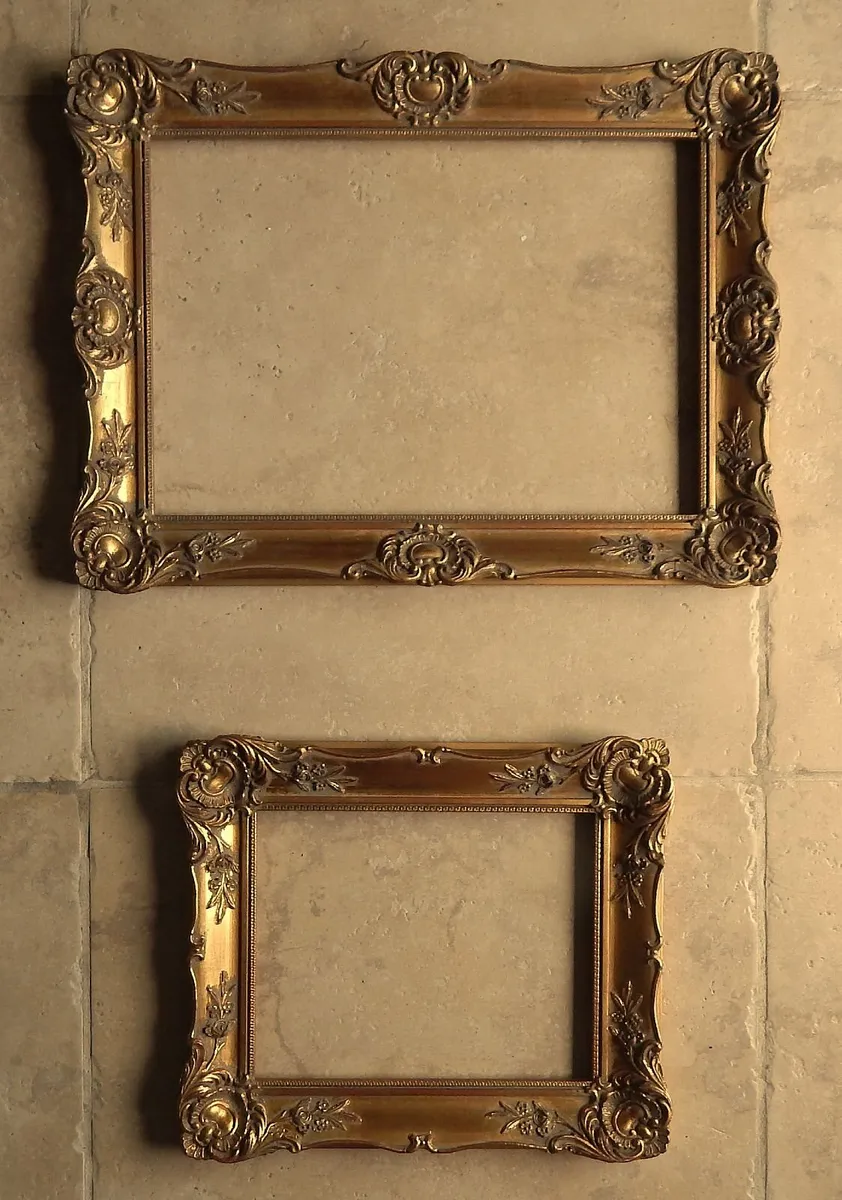 2 Vintage Ornate Gilt Wood Frames - Image 1