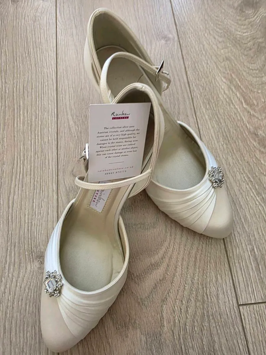 Ivory satin Rainbow Couture wedding shoes - Image 3