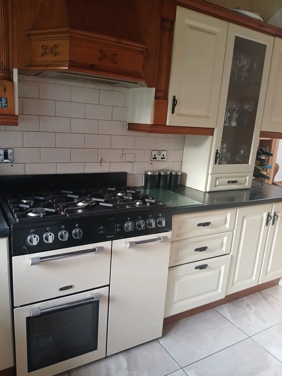 cream kitchen  with  Fridge Freeze - Image 3