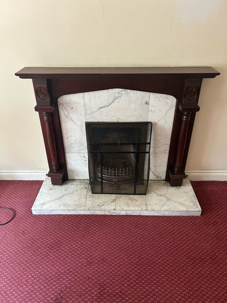 Wooden Mantelpiece and marble - Image 1