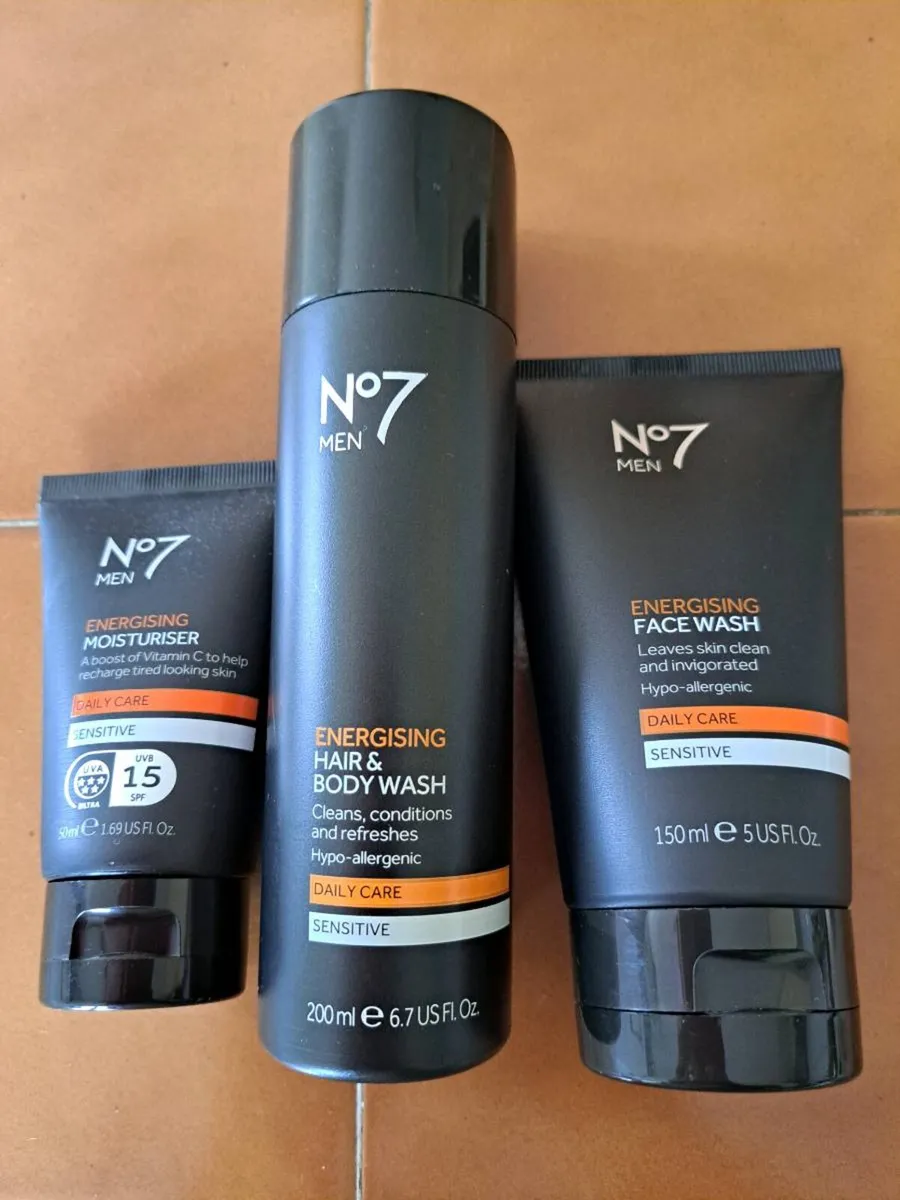 Three men's No. 7 products