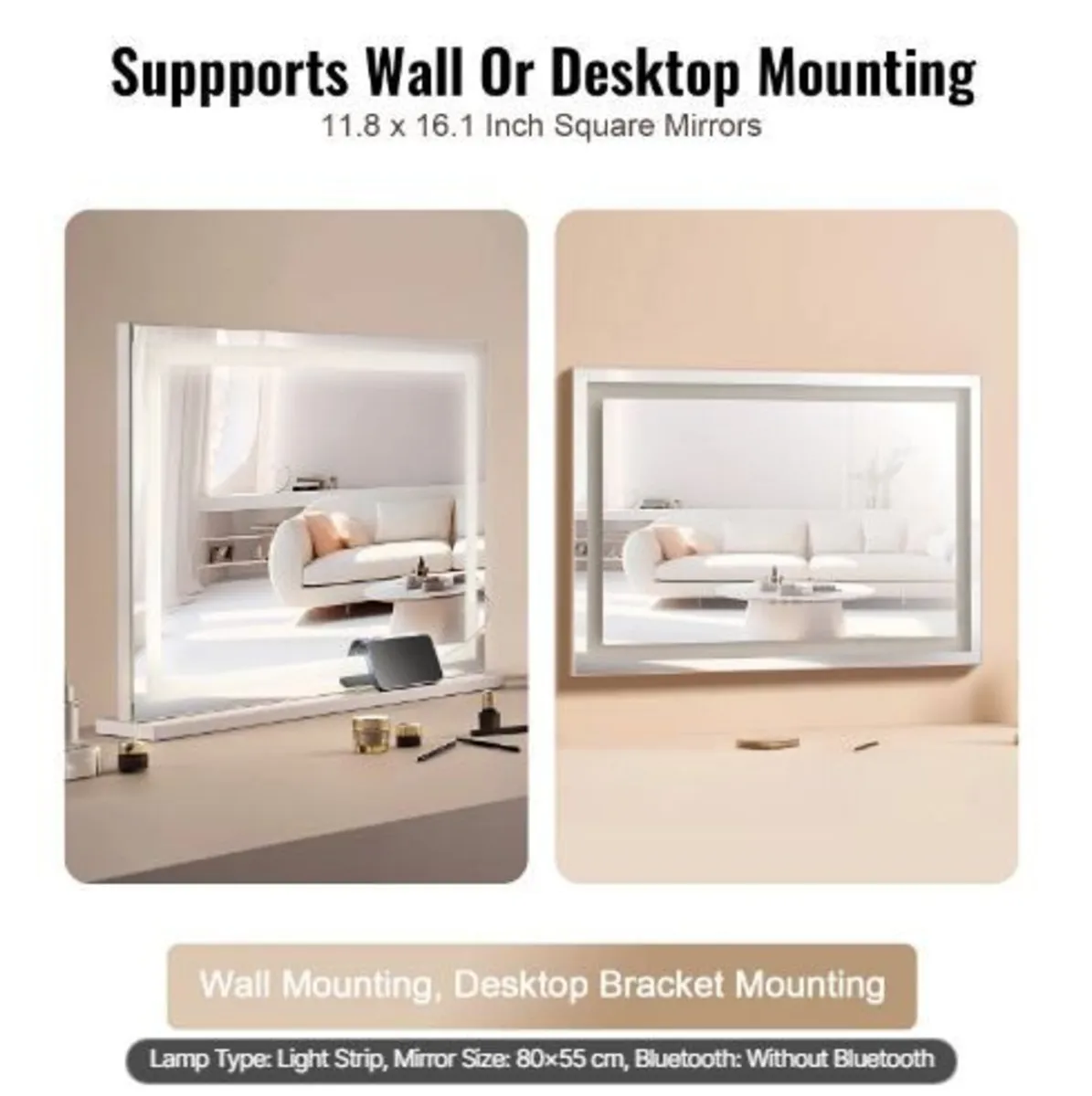 Lighted Makeup Mirror 3 Color Vanity w/ USB Deskt - Image 1