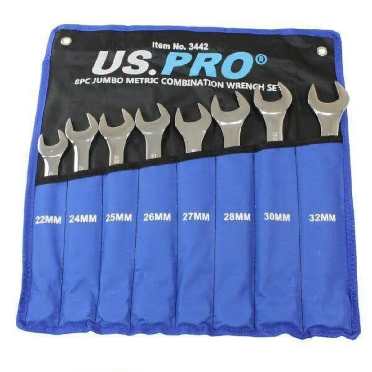8 Piece Jumbo Metric Combination Spanner Set - Image 1