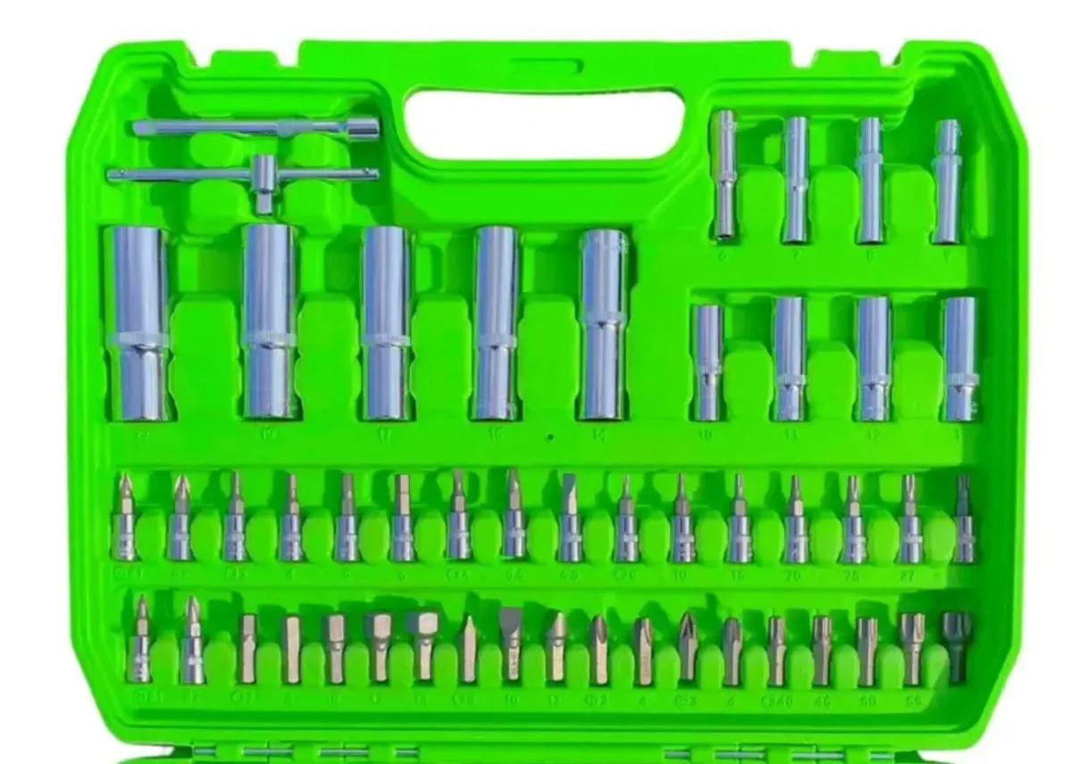 108 Piece 1/4″ & 1/2″ Drive Socket, Ratchet & Bit - Image 2