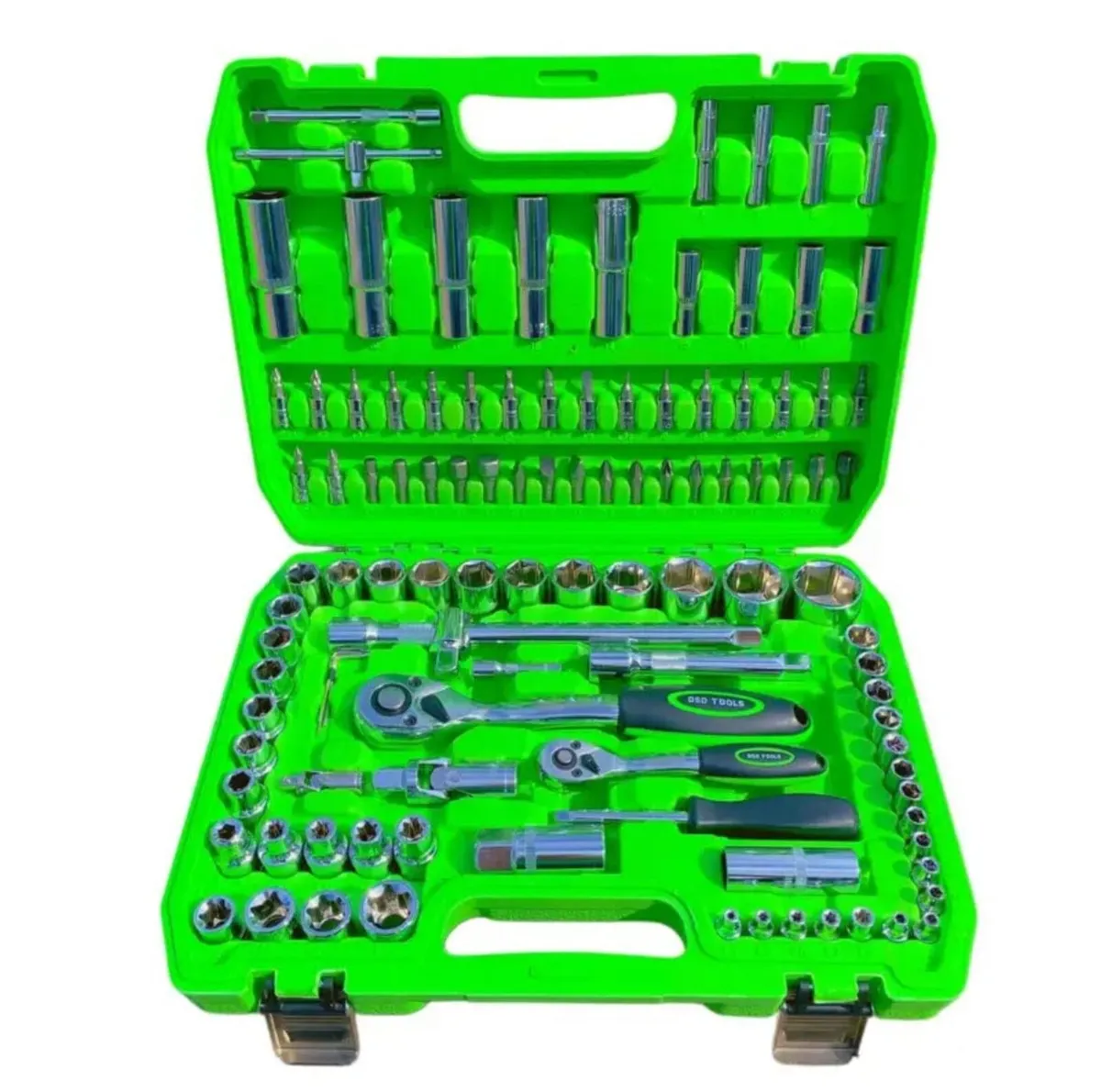 108 Piece 1/4″ & 1/2″ Drive Socket, Ratchet & Bit - Image 1