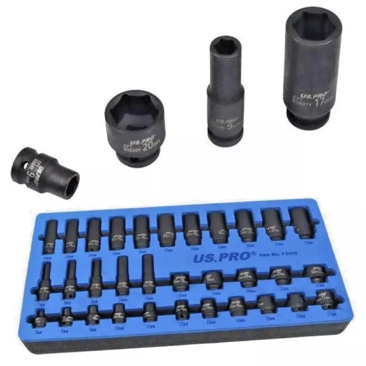 32 Piece 3/8″ Drive Deep & Shallow Impact Sockets - Image 1