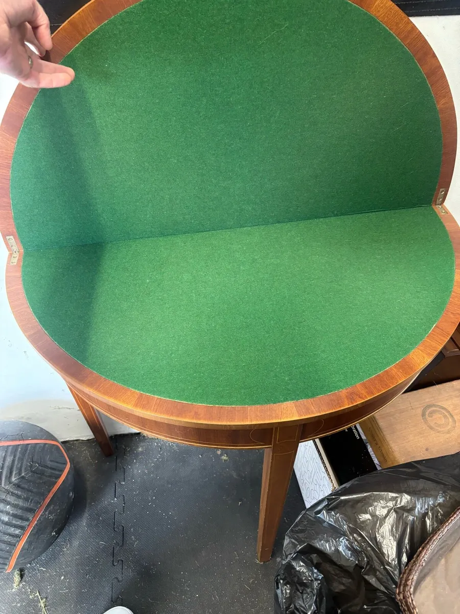 Mahogany Demi-Lune Fold over Card Table - Image 2