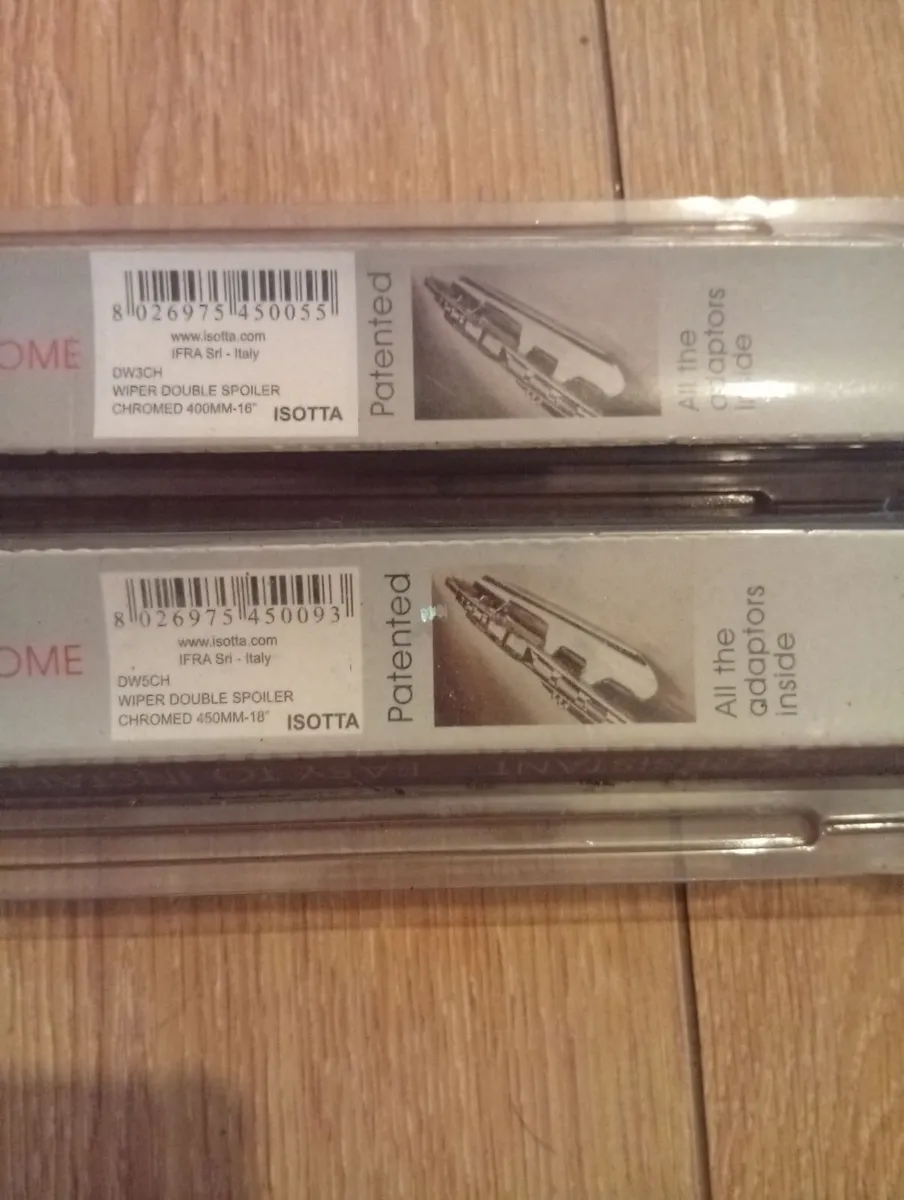 Brand New Italian Chrome Car Wipers Blades Set - Image 4