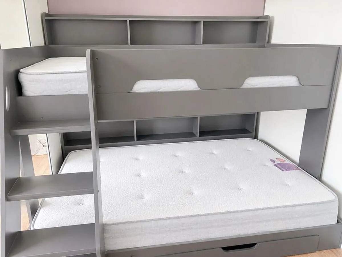 Triple BunkBed with Mattresses & Storage - Image 1