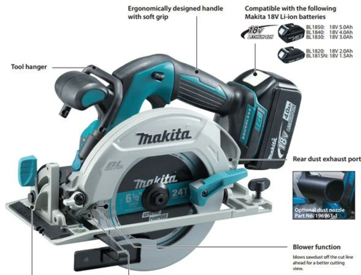 Brushless 18V Makita Circular Saw + Carry Case - Image 4