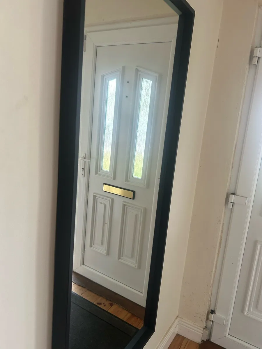 Black framed full length mirror - Image 1