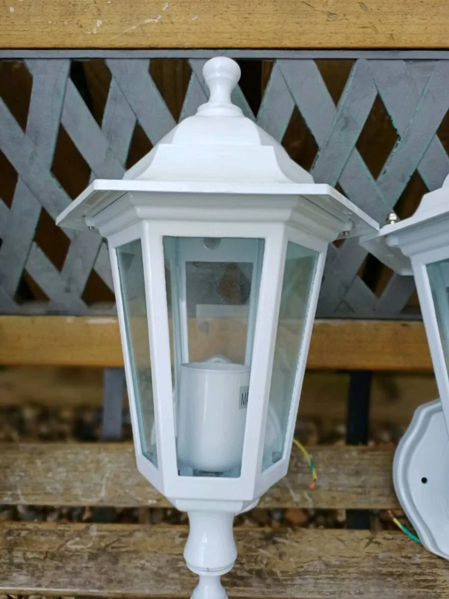 Vintage Aluminium Wall Lanterns - Image 2