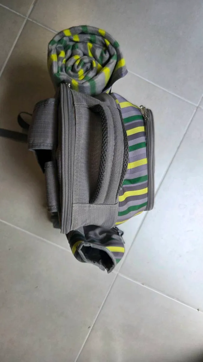 4-Person Picnic Backpack with Blanket &Cooler - Image 3