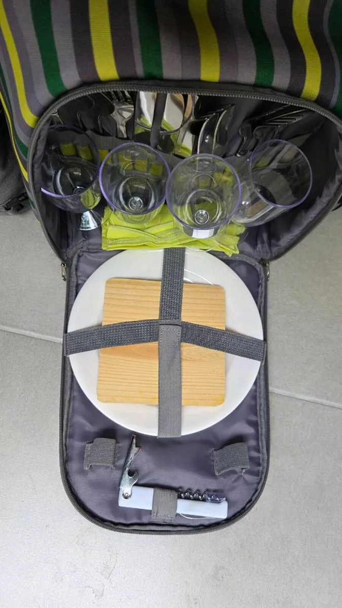 4-Person Picnic Backpack with Blanket &Cooler - Image 4