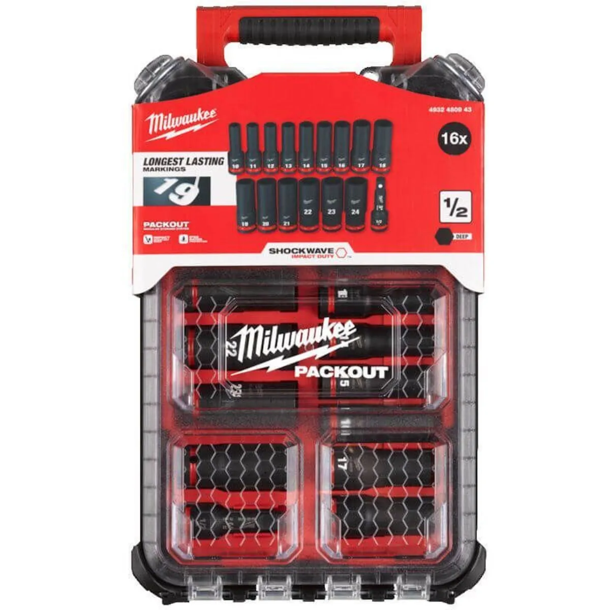 1/2" Milwaukee Packout Impact Deep Socket kit - Image 2