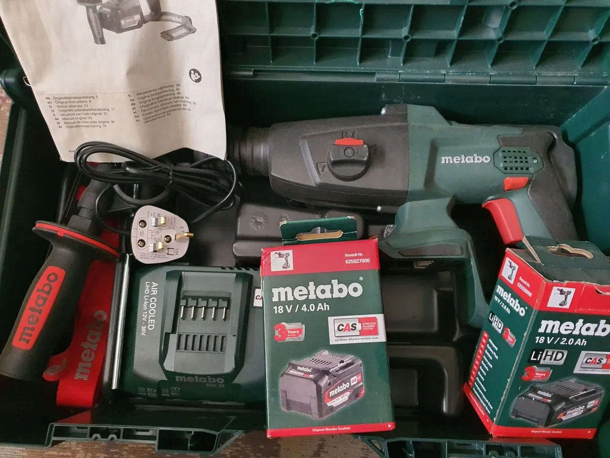 18V Cordless Metabo SDS Hammer Drill Kit - Image 1