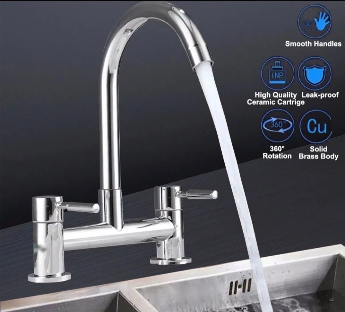 Chrome Kitchen Sink Mixer Tap Faucet NEW - Image 4