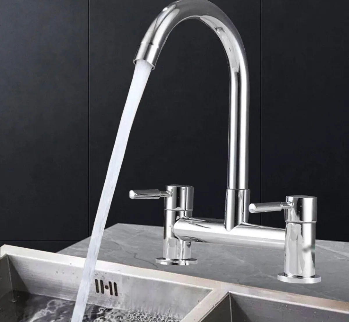 Chrome Kitchen Sink Mixer Tap Faucet NEW - Image 2