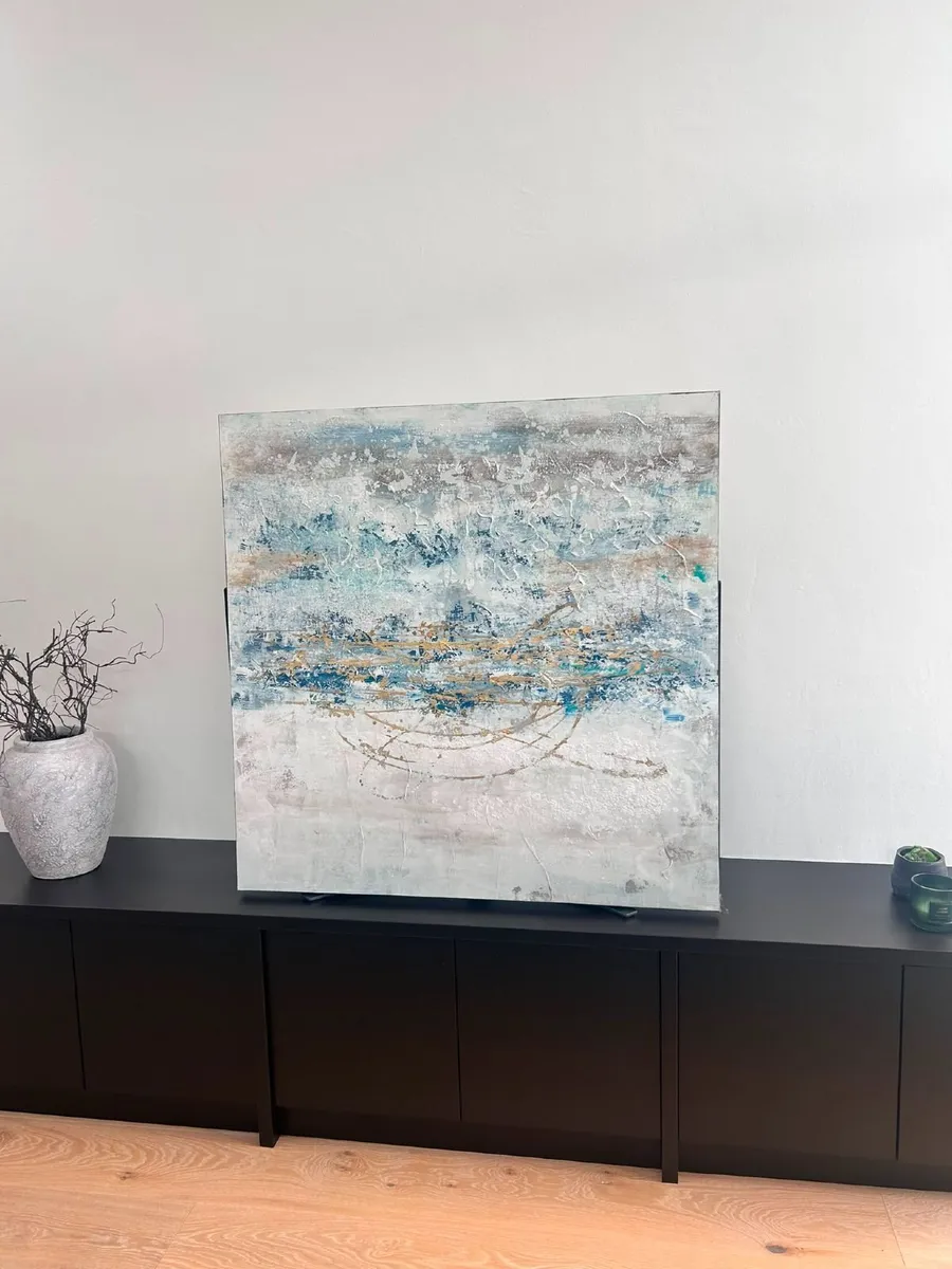 Abstract Canvas Textured Print 120cm x 120cm - Image 1