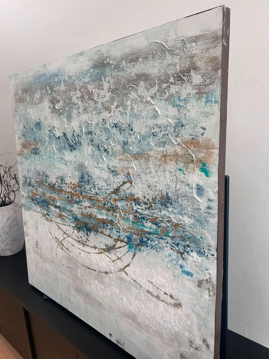 Abstract Canvas Textured Print 120cm x 120cm - Image 3