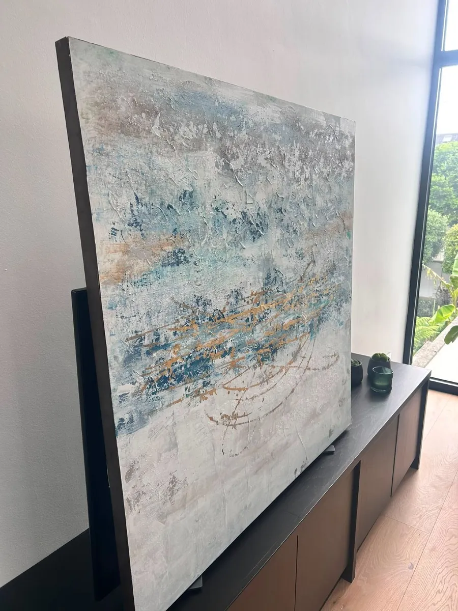 Abstract Canvas Textured Print 120cm x 120cm - Image 2