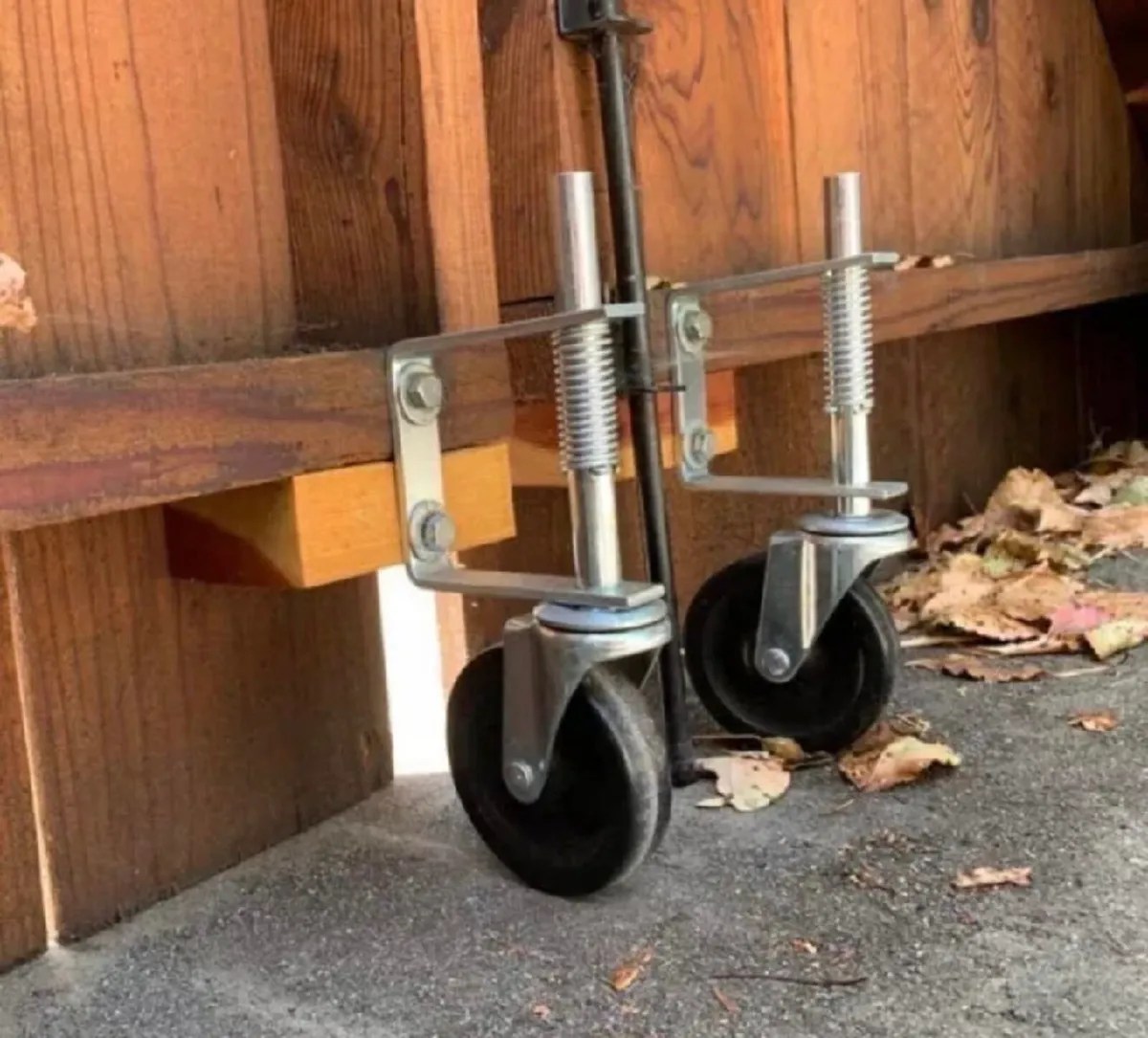 2 x Spring Loaded Gate Wheels 4" 102mm - Image 1