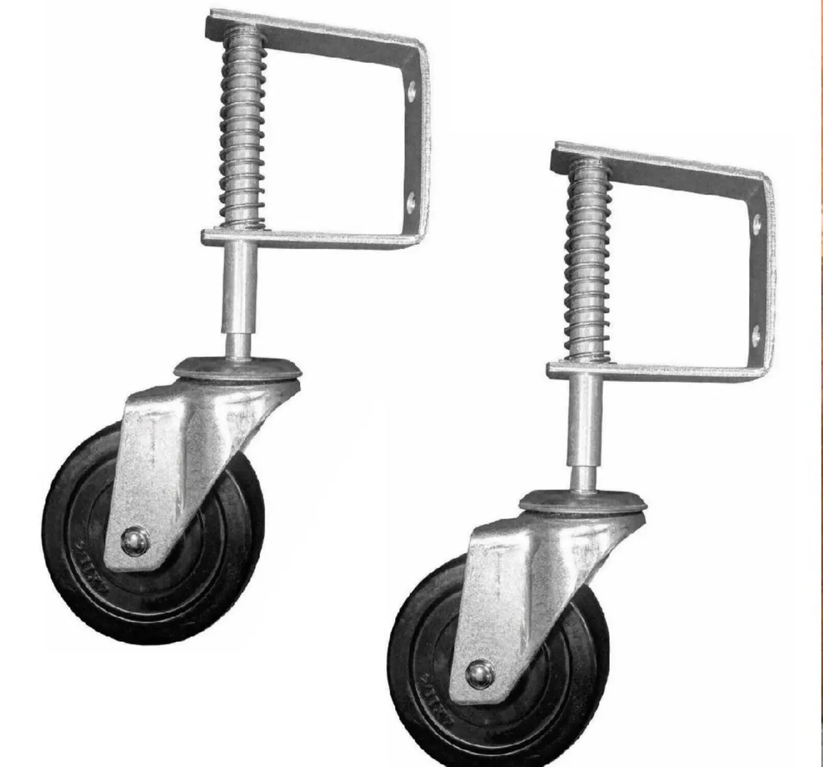 2 x Spring Loaded Gate Wheels 4" 102mm - Image 2