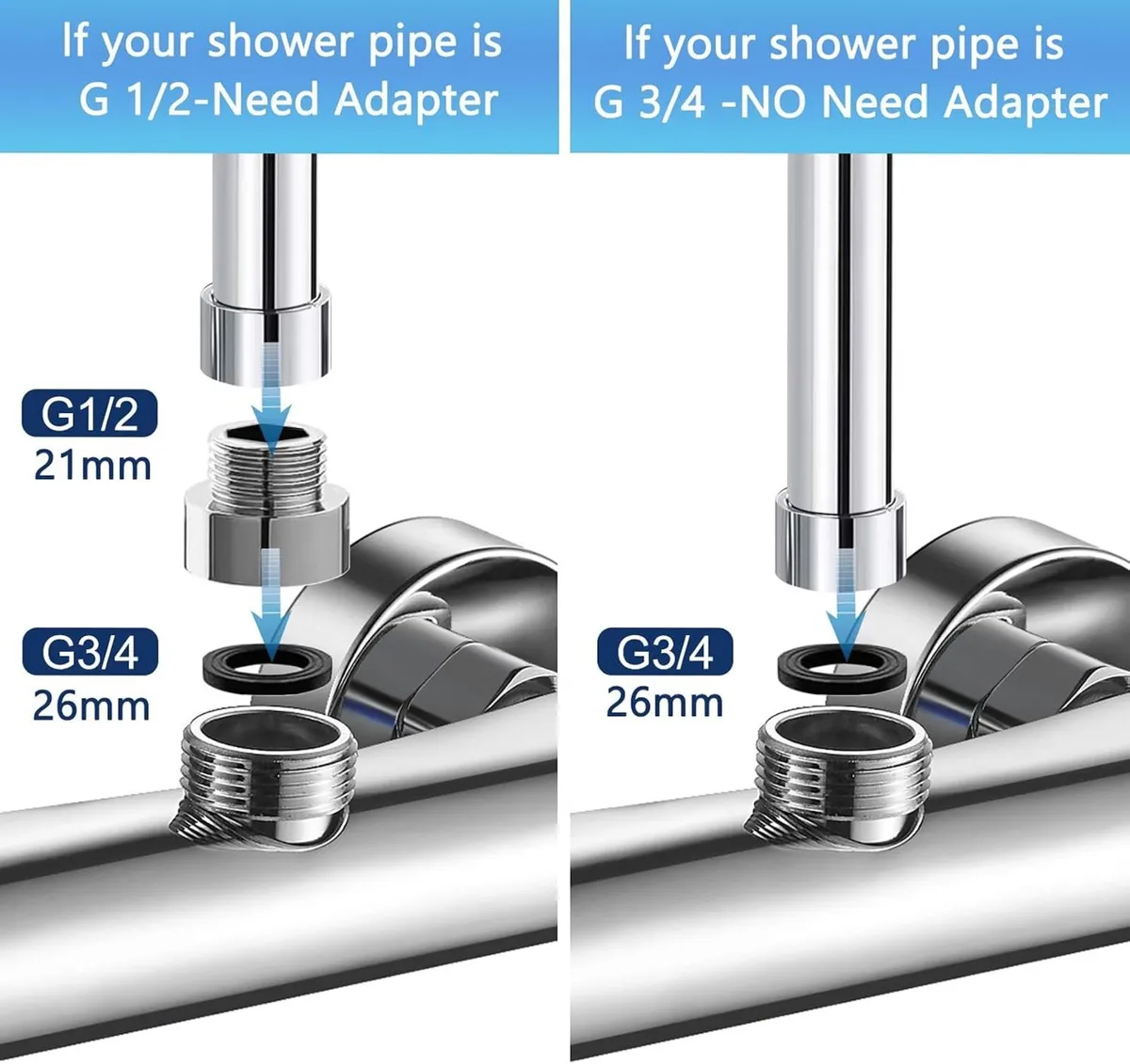 Chrome Thermostatic Shower Mixer Adjustable Riser - Image 4