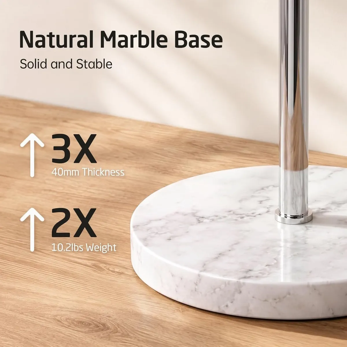Free Standing Towel Holder Rail with Swivel Arms - Image 3